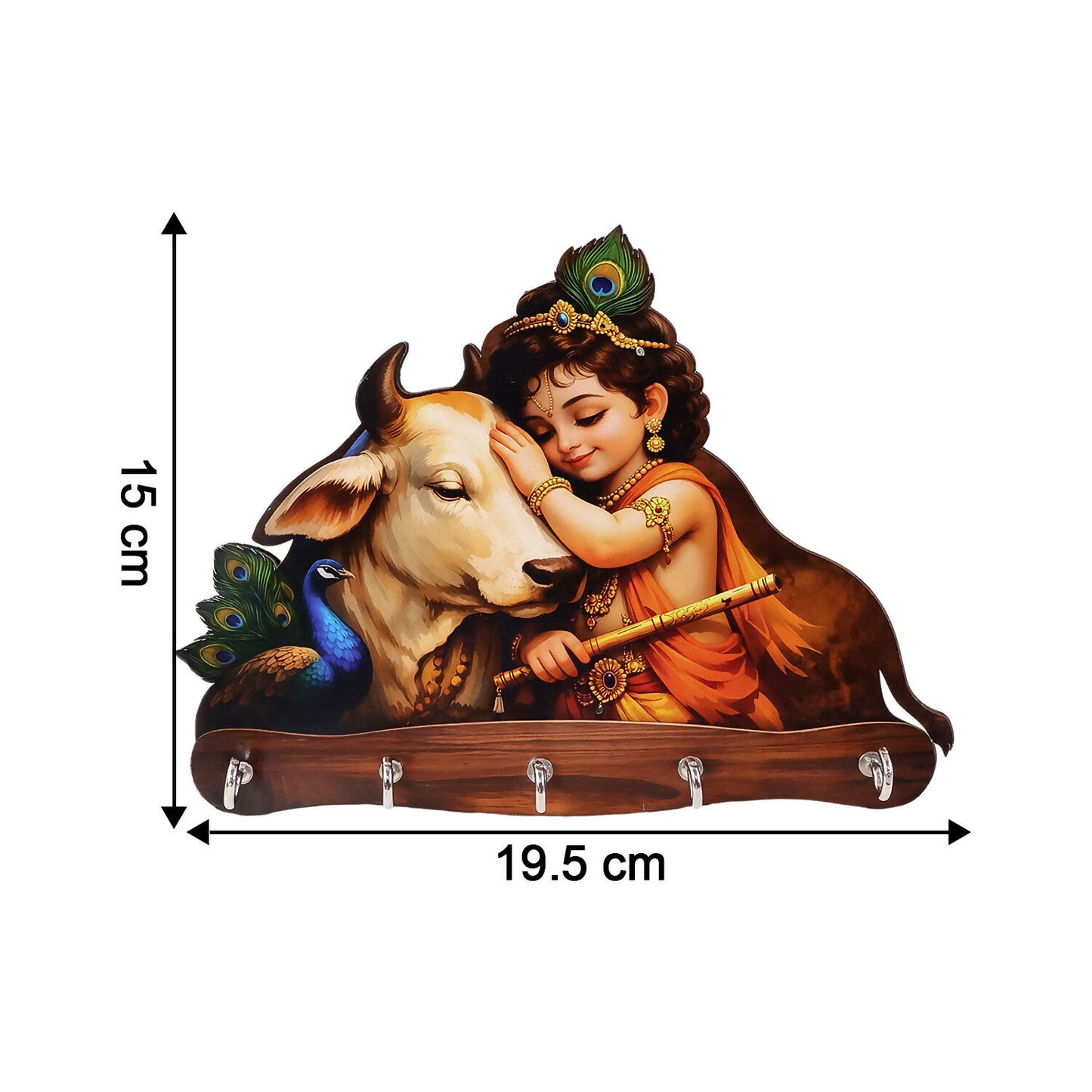 Decorative Baby Krishna wall key holder installed on wall