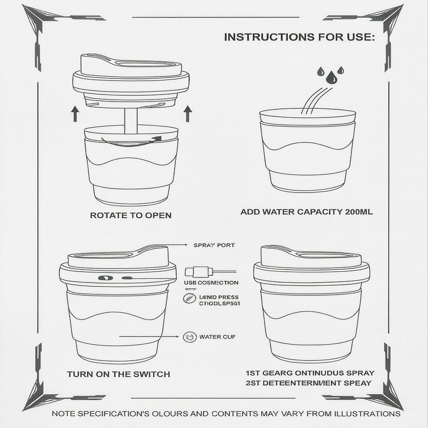 USB Coffee Cup Mini Humidifier 200ml Portable Aroma Mist Maker for Car & Home