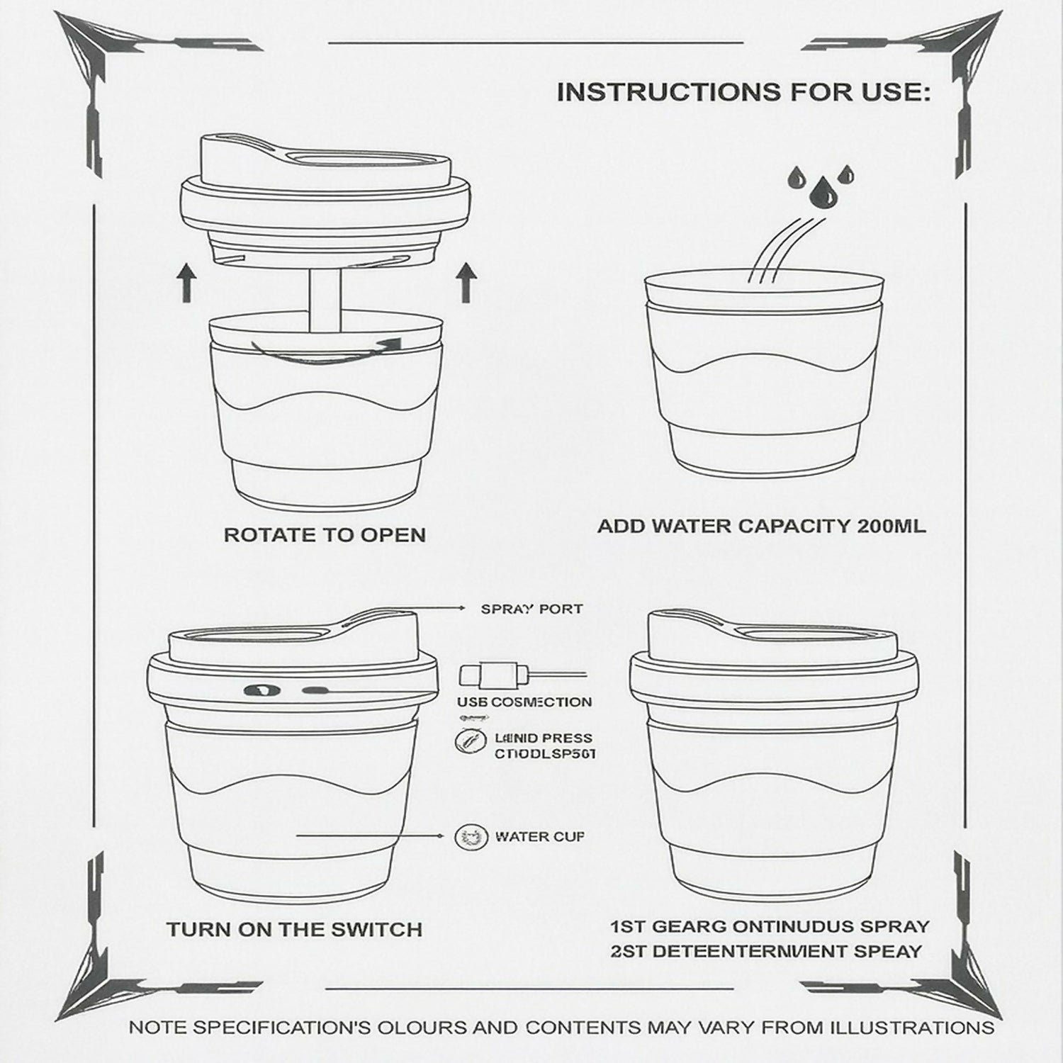 USB Coffee Cup Mini Humidifier 200ml Portable Aroma Mist Maker for Car & Home