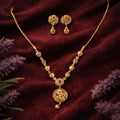Gold-Tone Floral Pendant Necklace Set – Elegant & Lightweight Jewelry