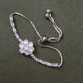 Silver Plated Adjustable Bracelet – Sparkling Ad Stone Design