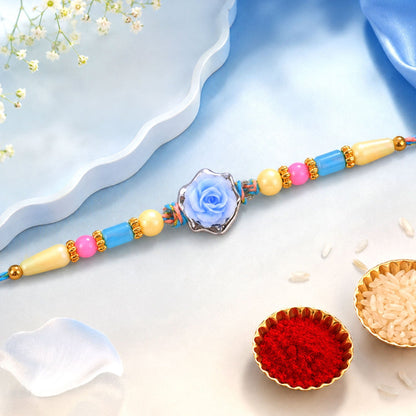 Rose Flower Rakhi for Brother Traditional Beaded Design (5pcs)