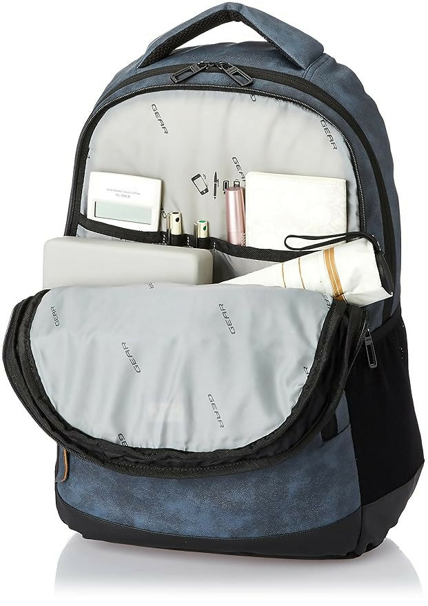 GEAR Vintage Faux Leather Laptop Backpack Navy Black