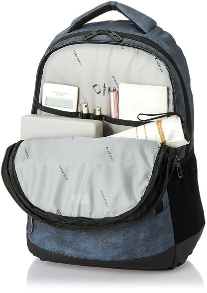 GEAR Vintage Faux Leather Laptop Backpack Navy Black