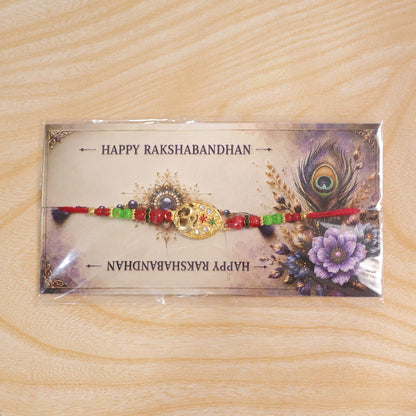 Om Symbol Rakhi for Brother Traditional Beaded Design (10pcs)