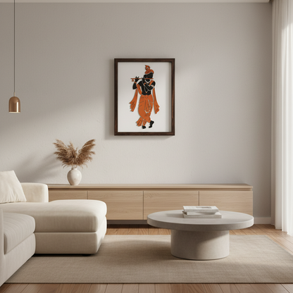 Krishna Wall Art Frame | Premium Minimalist Spiritual Wall Art for Living Room, Bedroom & Meditation Space