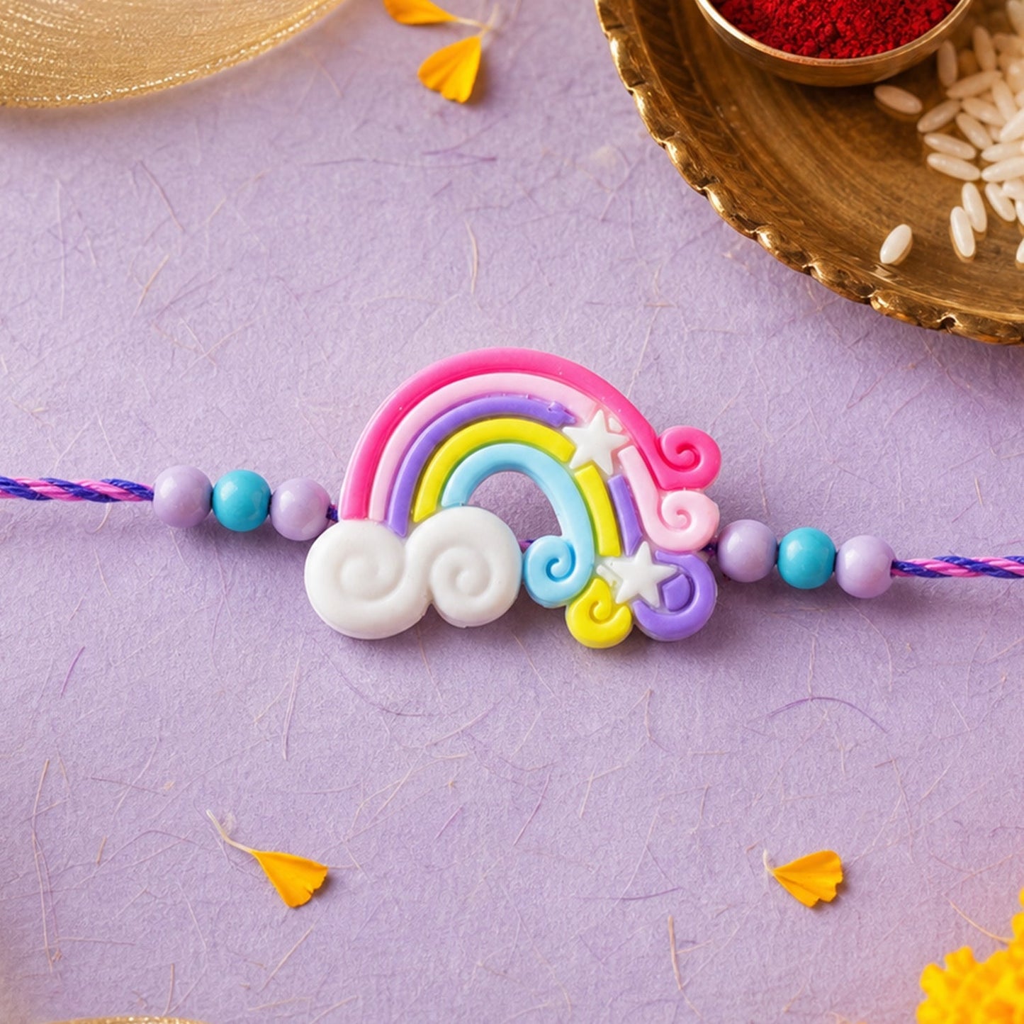 Rainbow Cloud Kids Rakhi Design for Raksha Bandhan Celebration (10pcs)