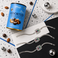 Bro Chain Bracelet Rakhi Set with Assorted Dryfruits, Pack of 3