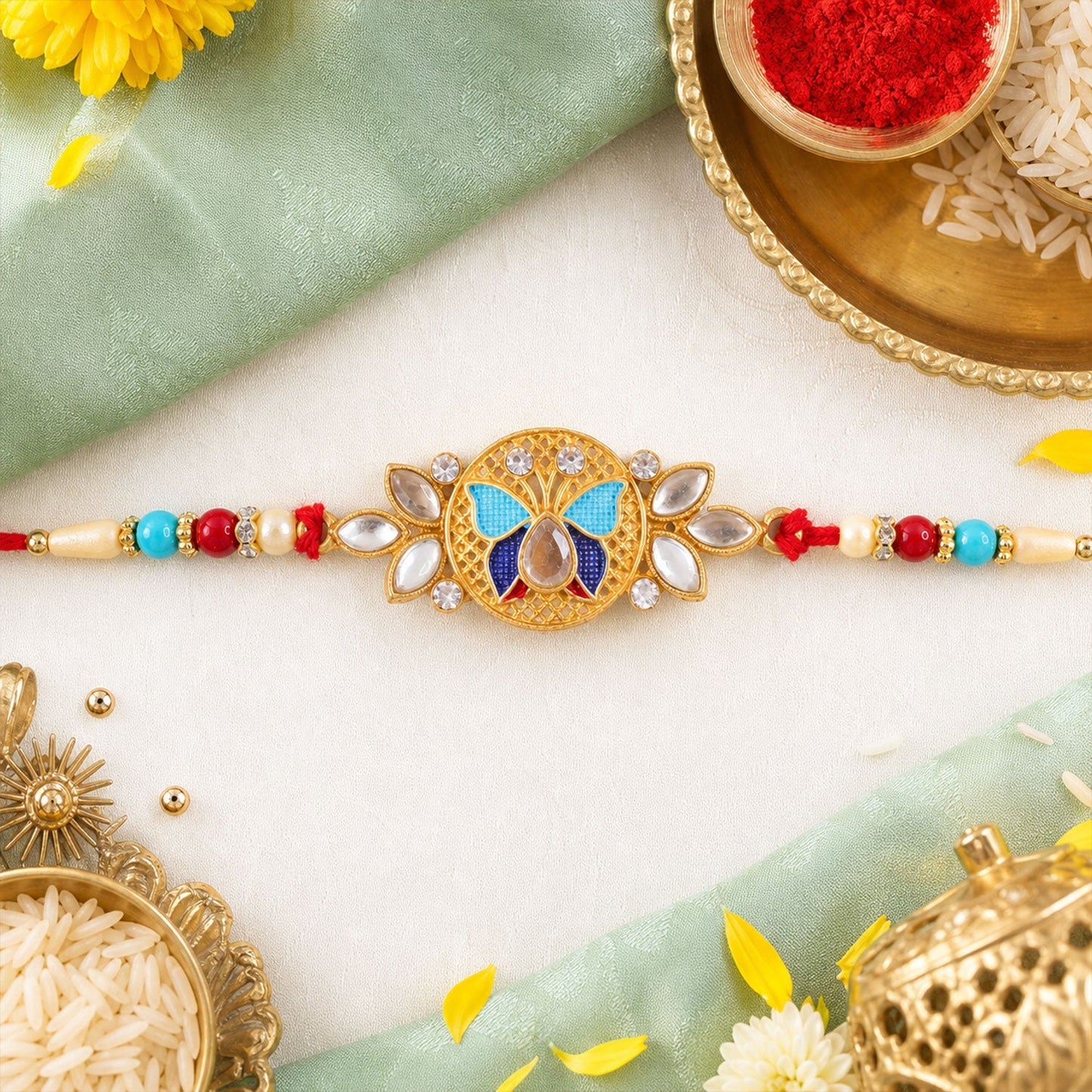 Butterfly Rakhi for Brother with Decorative Beads (10pcs)