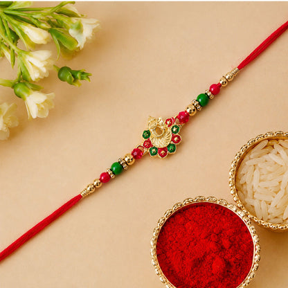 Ganesha Rakhi Beads and Stone Work for Raksha Bandhan (10pcs)