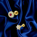 Gold Plated Floral Nosepin Stud Set – Elegant Combo Pack of 2
