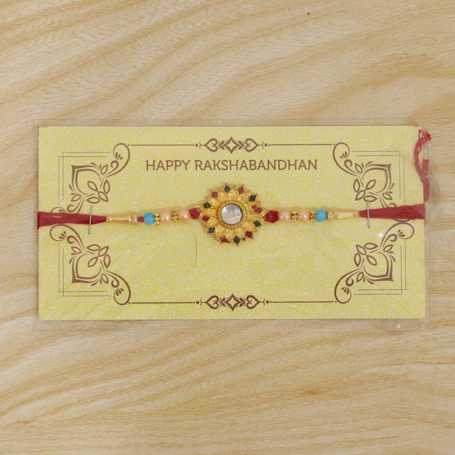 Floral Mirror Rakhi Traditional Brother Gift for Raksha Bandhan (10pcs)