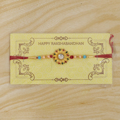 Floral Mirror Rakhi Traditional Brother Gift for Raksha Bandhan (10pcs)