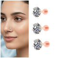 Rose Gold Nosepin Stud – Internal Thread Labret Combo Pack of 3