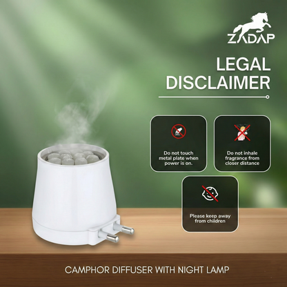 Zadap Wooden Kapoor Dani, Aroma Diffuser, Camphor Burner & Night Lamp