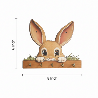Dimensions of wooden bunny key holder: 6x5 inches