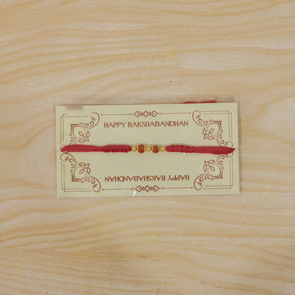Beautiful Designer Rakhi with Studded Centre, Festive Beads and Raksha Bandhan Appeal