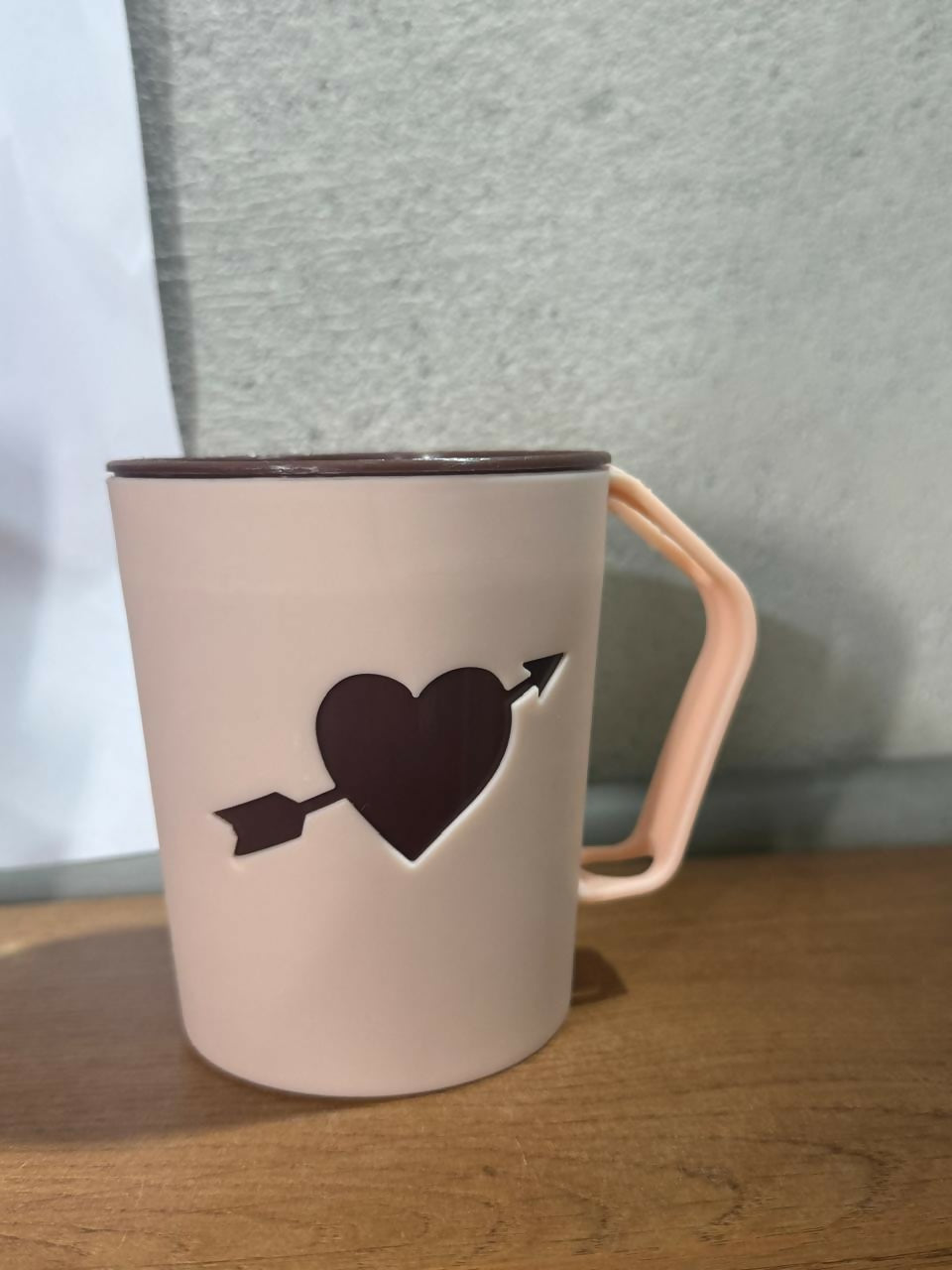 Premium Heart-Design Unbreakable Plastic Mug for Kids & Adults | Cute Lightweight BPA-Free Drinking Cup with Heart & Arrow Cutout | Durable Water, Milk, Coffee, Juice Mug for Home, Office, School & Gifting