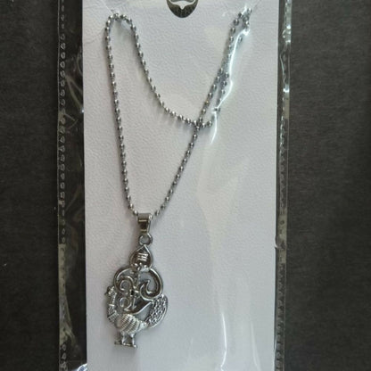 Silver-Plated Peacock Design Pendant Chain for Men Stylish Ethnic Necklace