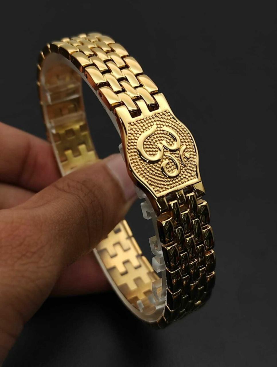 Om Premium Gold Brass Plated Bracelet | Spiritual Jewellery for Men &amp; Women