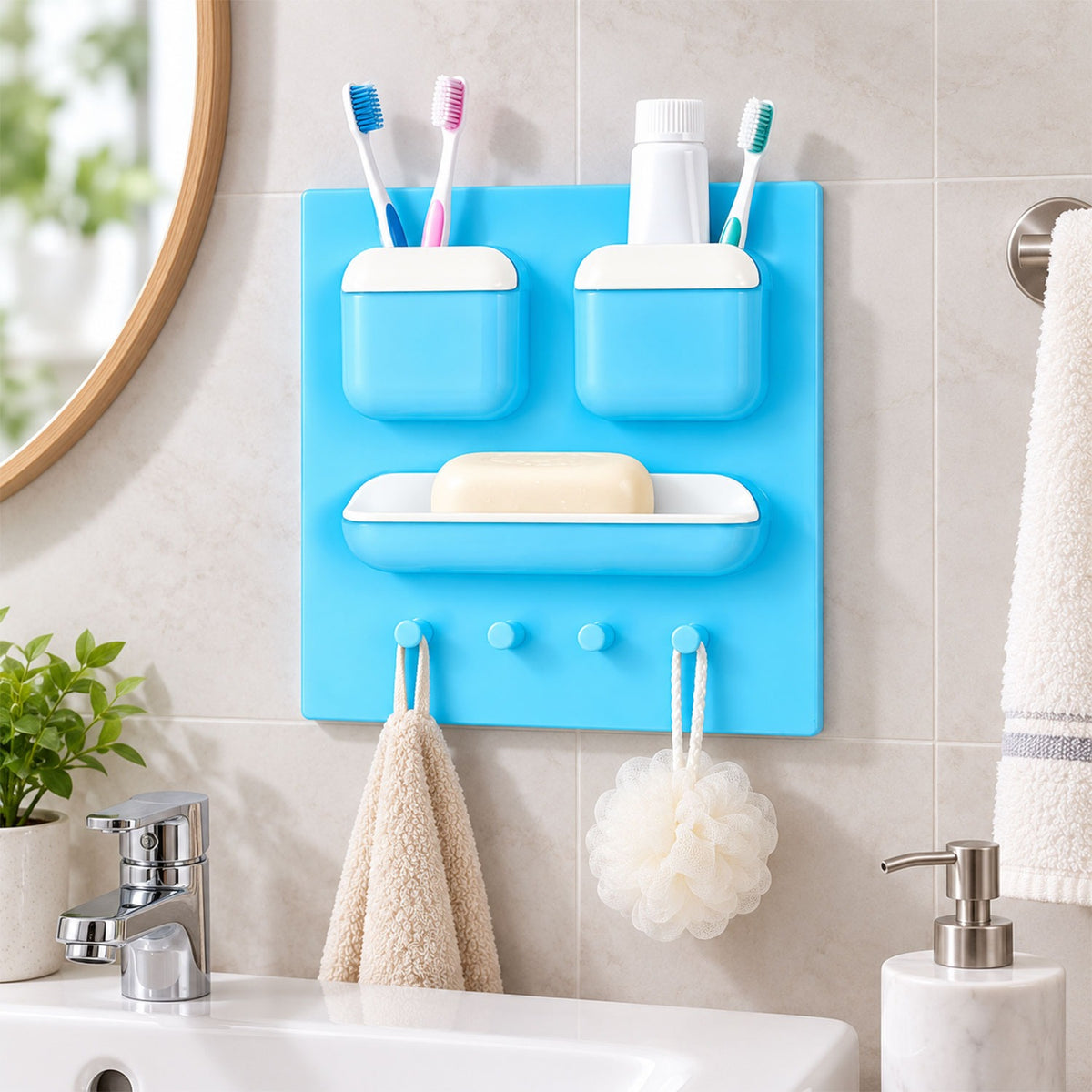 Soap Dish with Toothbrush Holder – Unbreakable Plastic | VelvetBubbles