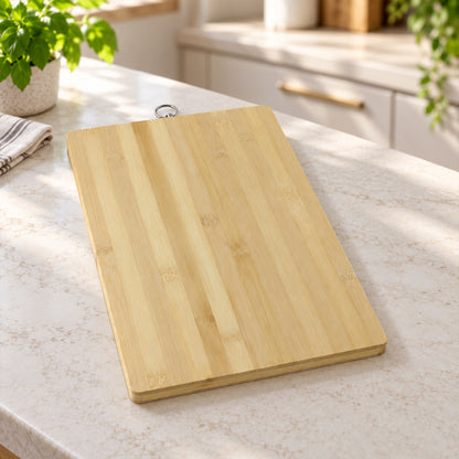 Bamboo Kitchen Chopping Board with Hanging Ring (36 x 26 Cm, 1 Pc)