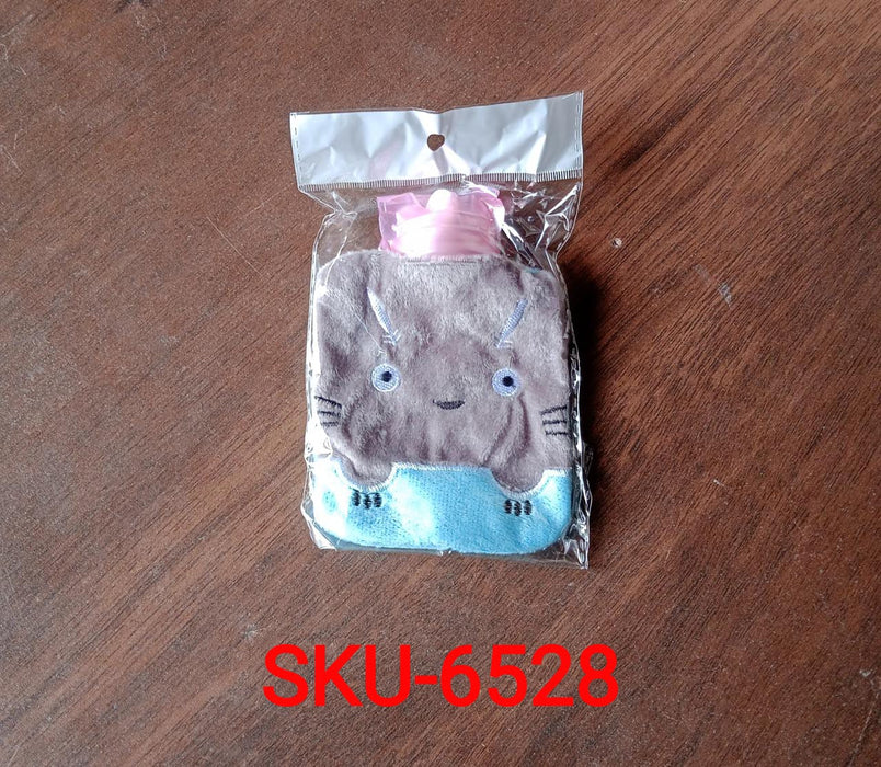 Grey Cat Print Small Hot Water Bag with Cover for Pain Relief