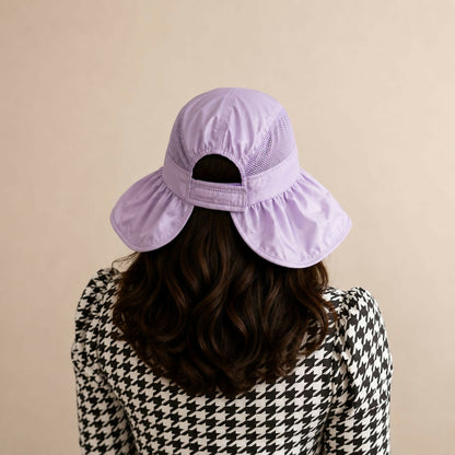 Wide brim providing sun shade in outdoor setting