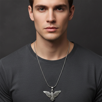 stylish flying eagle pendant necklace
