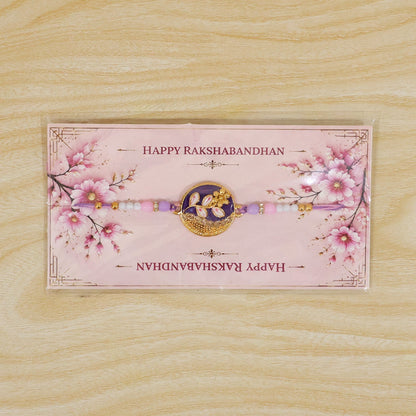 Meenakari Floral Leaf Rakhi for Brother Traditional Design (5pcs)