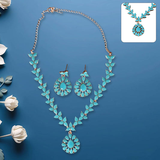 Sky Blue Elegance Necklace Set