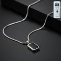 Men's Stainless-Steel Pendant Chain – Sleek Black Rectangle