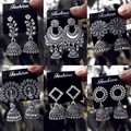 Oxidised Silver Jhumka Earrings Set – Traditional Stylish 6-Pair Combo