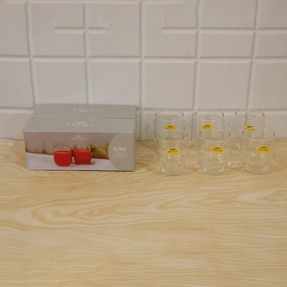 Yera Prima Bonn Clear Glass Tumbler Set for Water, Juice and Drinks (6 Pc)