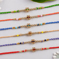 Sparkling Cross Motif Rakhi with AD Stones for Brother (Pack of 6)