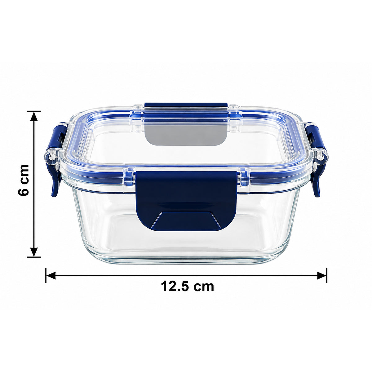 Cello 320ml Square Glass Food Storage Container with Smart Lock Lid (1 Pc, 320 ML)