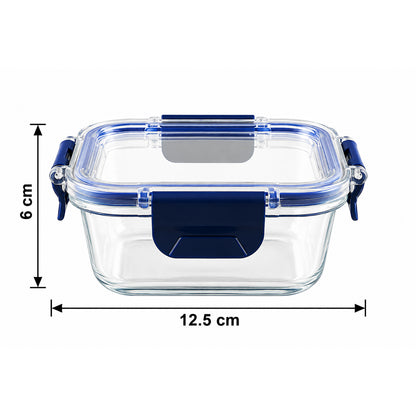 Cello 320ml Square Glass Food Storage Container with Smart Lock Lid (1 Pc, 320 ML)