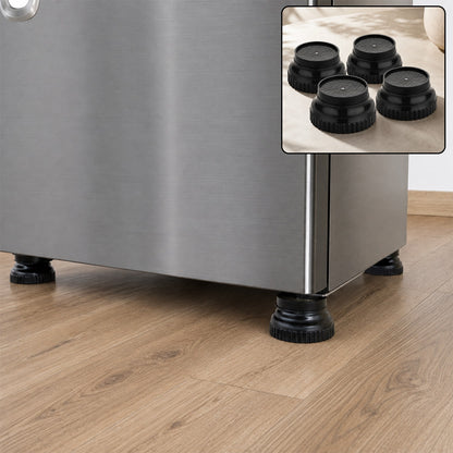 Fridge Stand Support Legs Round Plastic Base for Single Double Door (4 Pc)