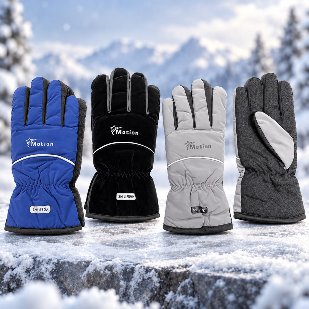 Winter hand gloves wearing use