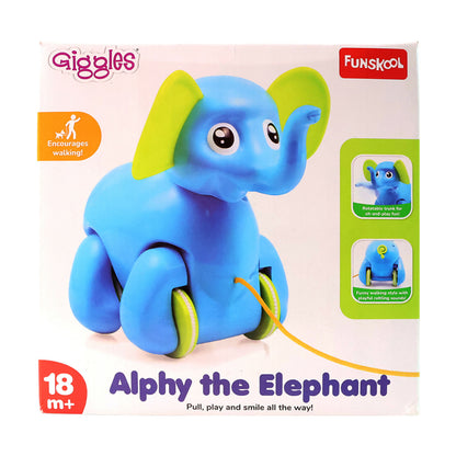 Funskool Giggles Alphy the Elephant Pull-Along Toy – Walking & Activity Toy for Toddlers