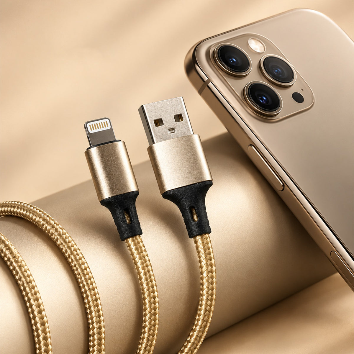 Braided Lightning Charging Cable for iPhone, 1 Meter Fast Charge Cable (1 Pc)