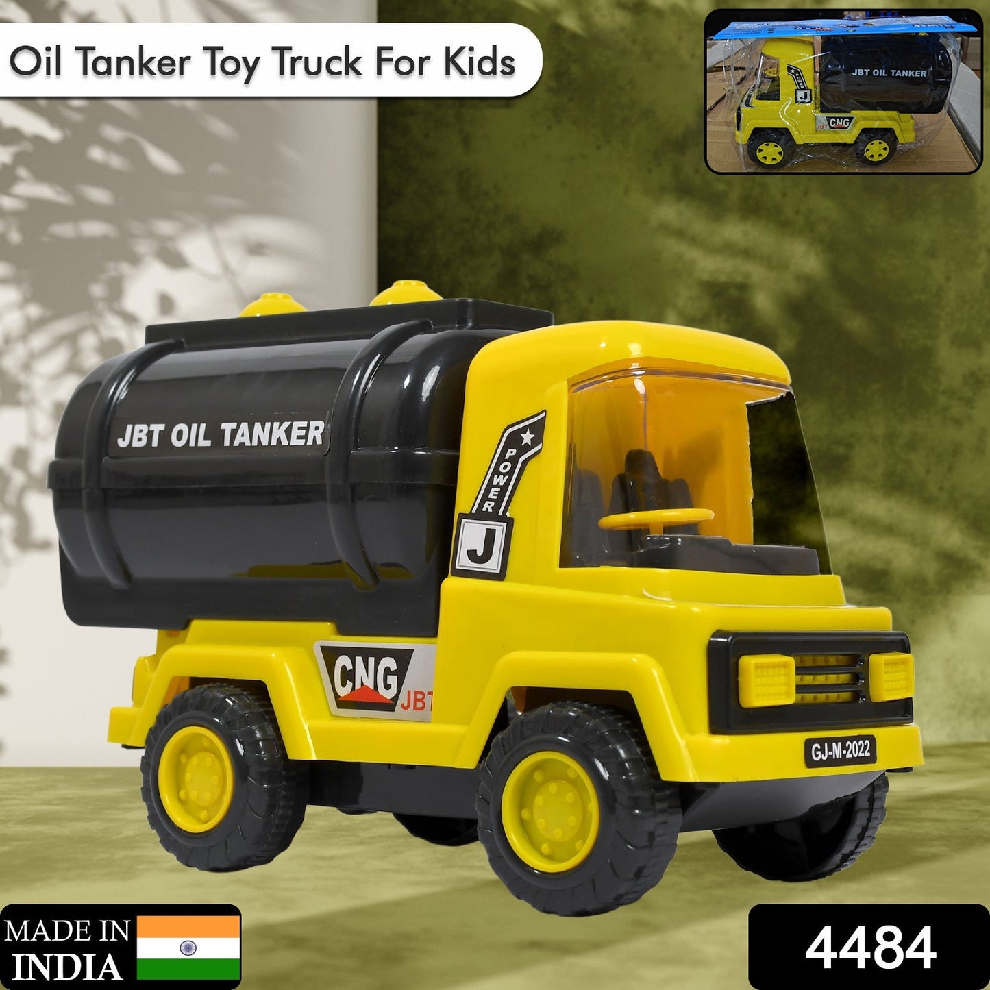 बड़े आकार का हैवी ड्यूटी अटूट घर्षण इंजन की आवाज़ के साथ संचालित होता है जबकि चल रहा है | गैर इलेक्ट्रिक खिलौना | टेम्पो ऑयल - बच्चों के आकार के लिए पानी का टैंकर वाहन ट्रक
