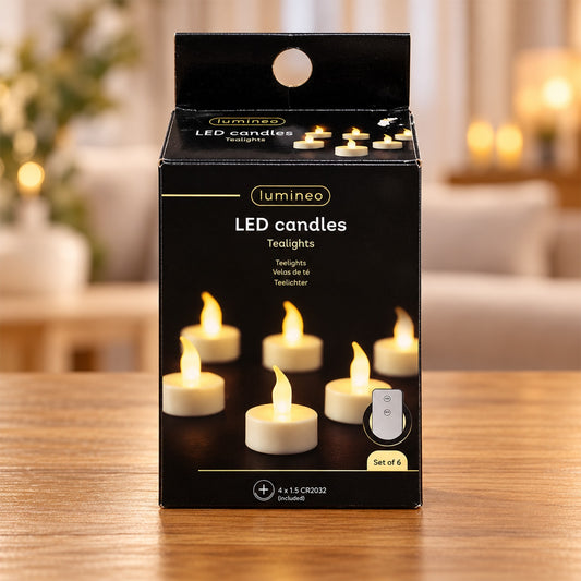 Remote Control LED Flameless Candles for Home Decor and Festivals (6 Pc Set)