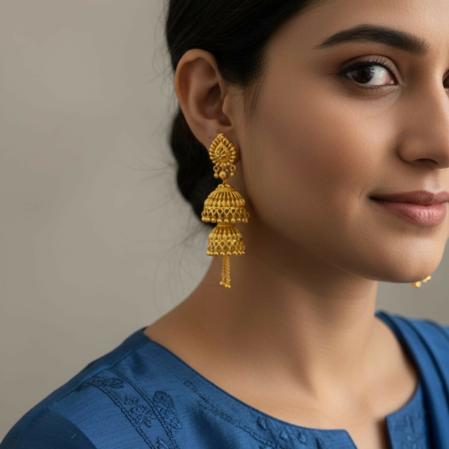 Women & Girl Traditional Jewellery Stylish Fancy Jhumki/Jhumka Earrings (Golden)