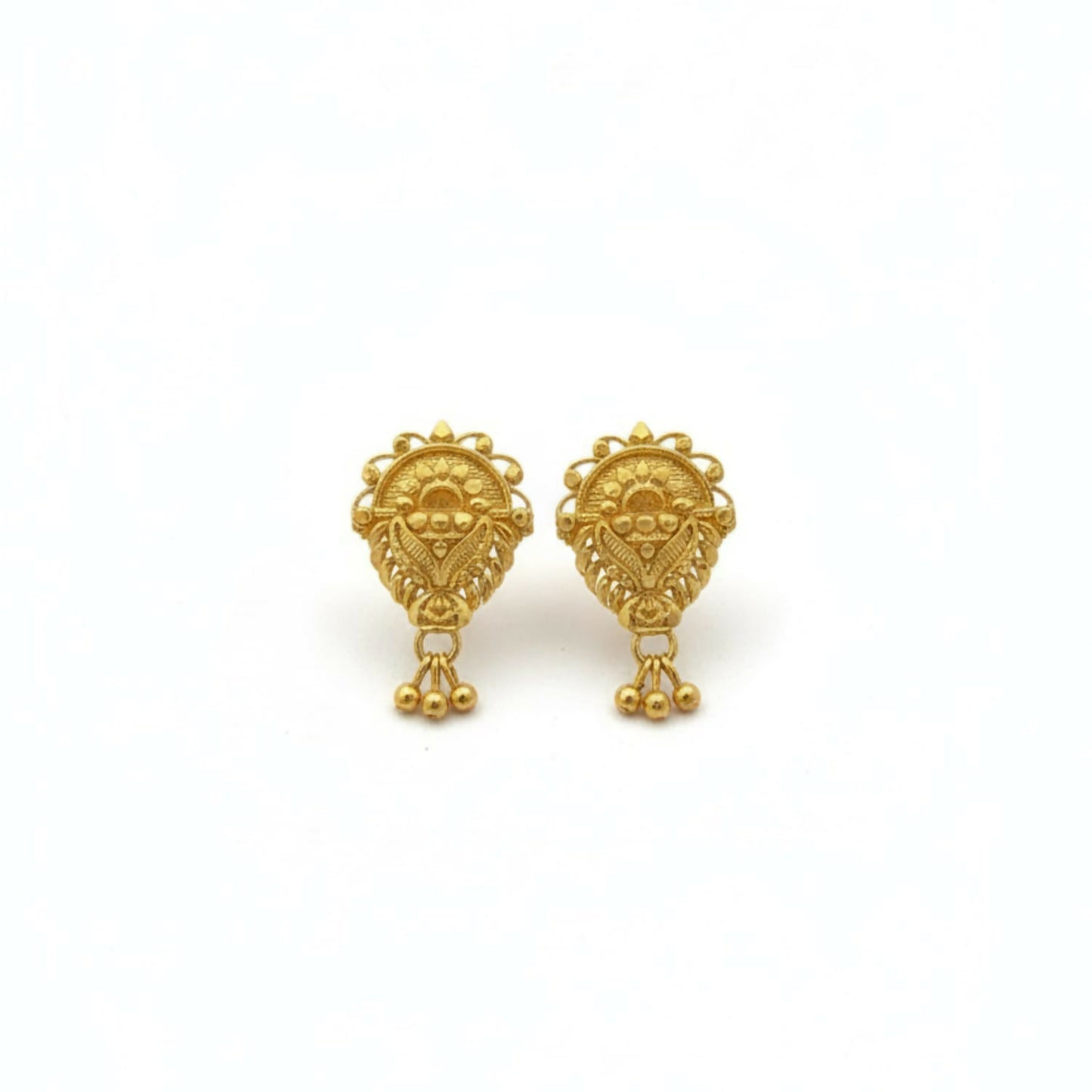 3 Drops Golden Earrings for Women & Girls – Traditional Fancy Jewellery Gift