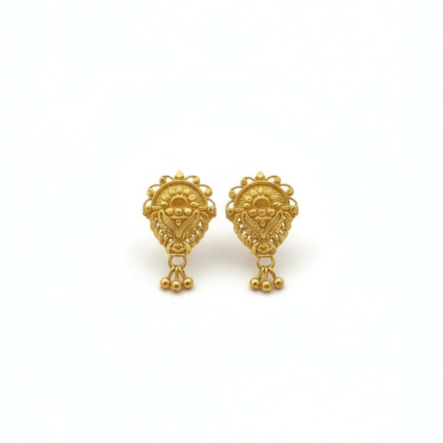 3 Drops Golden Earrings for Women & Girls – Traditional Fancy Jewellery Gift