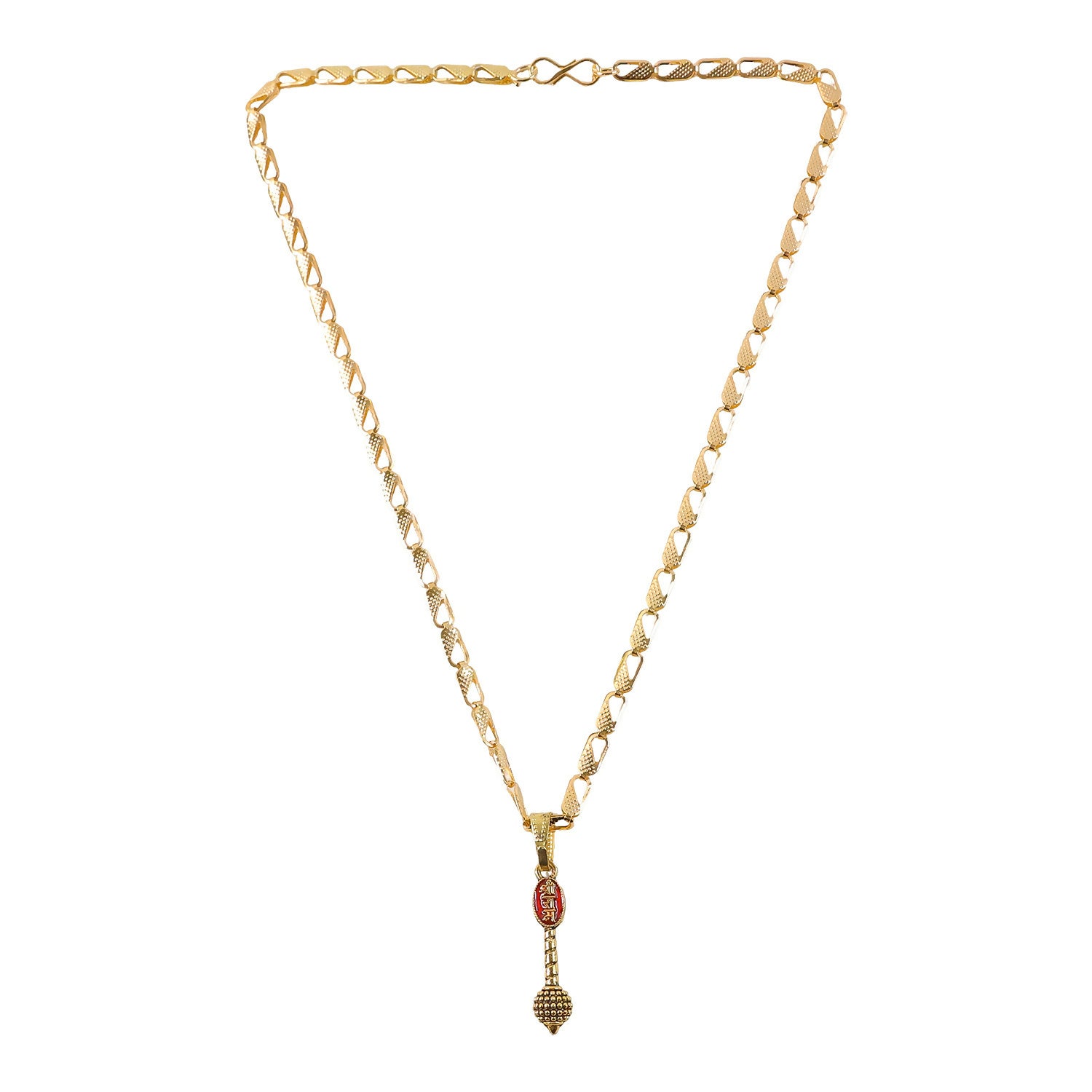 Shree Ram Gada Pendant Gold Chain Necklace