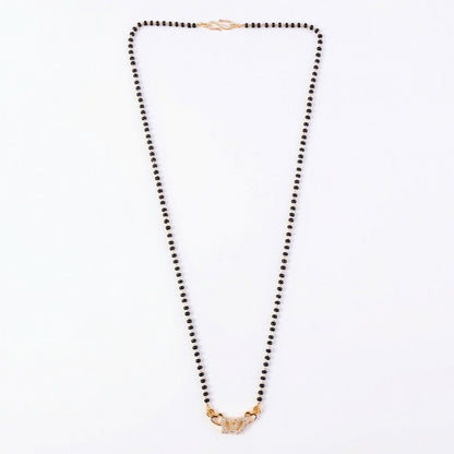 Double Heart Design Mangalsutra Necklace with Crystal Detailing 1 Pc