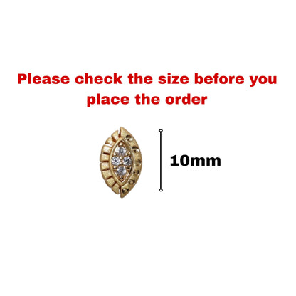 Gold Plated AD Marquise Stud Earrings | Daily Wear Traditional for women and girls