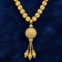 Royal Gold Plated Necklace for Women with Beaded Pendant and Elegant Traditional Style